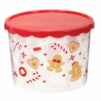 Holiday Home Christmas Cookie Container - Gingerbread/Candy Cane Perspective: Main