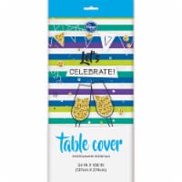 Kroger® Entertainment Essentials Table Cover - Cool Stripe Green Perspective: Main