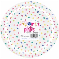 Kroger® Entertainment Essentials Geo Confetti Paper Plates - White