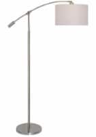 HD Designs Harper Arc Brushed Steel Floor Lamp - Silver/White Perspective: Main