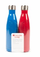 Everyday Living® Stainless Steel Water Bottles - Diva Blue/Formula One Red Perspective: Main