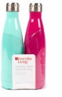 Everyday Living® Stainless Steel Water Bottles - Beach Glass/Pink Peacock Perspective: Main