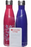 Everyday Living® Stainless Steel Water Bottles - Paisley/Deep Blue Perspective: Main