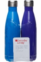 Everyday Living® Stainless Steel Water Bottles - 2 Pack - Solid Diva Blue / Deep Blue Perspective: Main