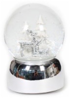 HD Designs Holiday Resin and Glass Snow Globe with Music - Silver Perspective: front