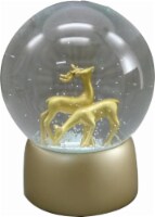 HD Designs Holiday Reindeer Musical Snow Globe - Gold Perspective: Main