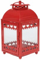 HD Designs Holiday Iron and Glass Lantern - Red Perspective: front