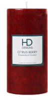 HD Designs® Citrus Berry Pillar Candle - Red Perspective: Main