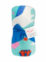 Everyday Living® Unicorns Microplush Throw - Aqua/Pink Perspective: Main