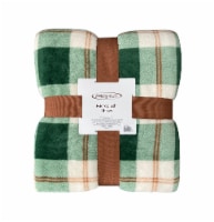 Holiday Home Microplush Throw - Harvest Green Plaid