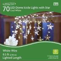 Holiday Home Indoor Outdoor 70 White Wire LED Dome Icicle Christmas Lights with Star - Cool White Perspective: Main
