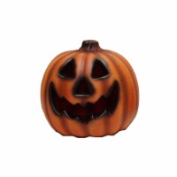 Holiday Home Light Up Gothic Burnt Jack-O-Lantern Decoration - Orange/Black Perspective: Main