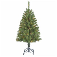 Holiday Home New Oregon Fir Christmas Tree with Multicolored Lights Perspective: Main