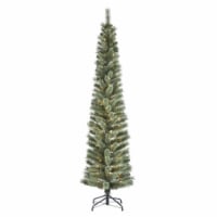 Holiday Home Cashmere Pencil Fir Christmas Tree with Clear Lights Perspective: Main