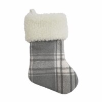 Holiday Home Grey Plaid Mini Stocking Perspective: Main
