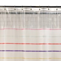 Everyday Living® Peekaboo Stripe PEVA Shower Curtain Perspective: Main