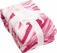 HD Designs™ Holiday Valentine Marble Microplush Blanket - Pink/White Perspective: Main