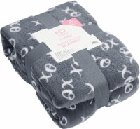 HD Designs® Holiday Valentine XOXO Microplush Blanket - Gray/White Perspective: Main