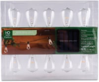 HD Designs Outdoors 10-Bulb Solar LED String Lights - Clear Perspective: Main