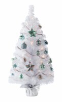 Holiday Home Shatterproof Miniature White Tree and Ornaments Set - Blue/Green