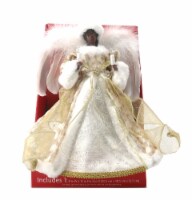 Holiday Home Lighted Ethnic Angel Tree Topper - Gold Perspective: Main