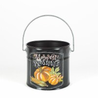 Holiday Home Harvest Blessings Metal Bucket Decor - Black Perspective: Main