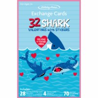 Holiday Home® Shark Valentine Exchange Cards with Stickers Perspective: Main