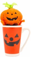 Holiday Home® Halloween Plush Pumpkin with Mug - Orange/Black/White Perspective: Main