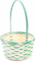 Holiday Home Rubbed Bamboo Easter Basket - Green Perspective: Main