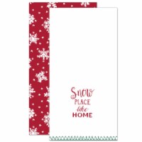 Holiday Home Snow Place Kitchen Towels - White/Red Perspective: Main