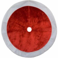 Holiday Home Plush Tree Skirt - Red/White Perspective: Main