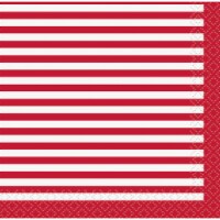 Holiday Home Traditional Beverage Napkins - Red/White Perspective: Main