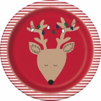 Holiday Home Traditional Paper Plates - Red/Brown Perspective: Main
