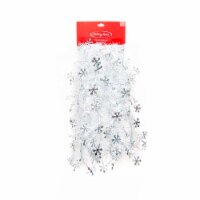 Holiday Home Holographic Snowflake Tinsel Garland - Silver Perspective: Main