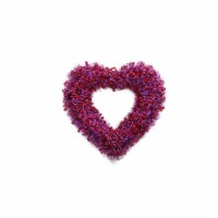Holiday Home Curly Heart Wreath - Red / Pink Perspective: Main