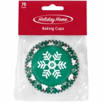 Holiday Home™ Snowflake Standard Baking Cups - Green/White Perspective: Main