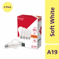 Everyday Living® 5-Watt (40-Watt) A19 LED Non- Dimmable Light Bulb - Soft White (2700K) Perspective: Main