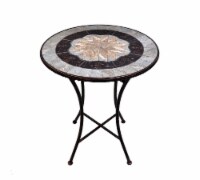 HD Designs Outdoors Tile & Metal Inlay Bistro Table - Tan/Gray Perspective: Main
