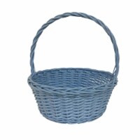 Holiday Home Round Looped Willow Easter Basket - Blue Perspective: Main