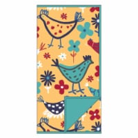 Everyday Living Chickens Print Dish Drying Mat - Yellow/Blue