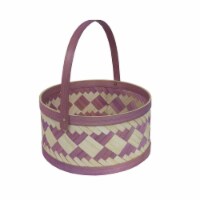 Holiday Home® Diamond Weave Easter Basket - Purple/Natural Perspective: Main