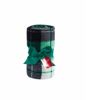 Holiday Home™ Mrs. Claus Plaid Microplush Throw Blanket Perspective: Main