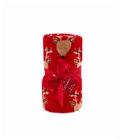 Holiday Home™ Reindeers Microplush Throw Blanket - Tango Red Perspective: Main
