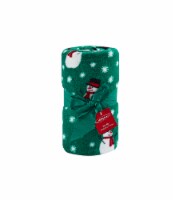 Holiday Home® Snowmen Microplush Throw Blanket - Bosphorous Perspective: Main