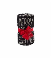 Holiday Home® Merry Type Throw Blanket - Jet Black Perspective: Main