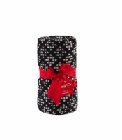 Holiday Home® Poinsettia Cross Stitch Throw Blanket - Jet Black Perspective: Main