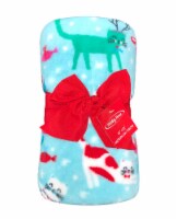 Holiday Home® Kittymas Microplush Throw - Angel Blue Perspective: Main