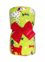Holiday Home® Holidogs Microplush Throw - Green Glow Perspective: Main