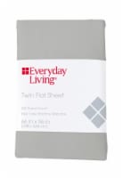 Everyday Living® 200 Thread Count Cotton/Polyester Flat Sheet - Quiet Gray Perspective: Main