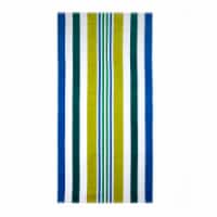 HD Designs Outdoors Cabana Striped Beach Towel - Victoria Blue Perspective: Main